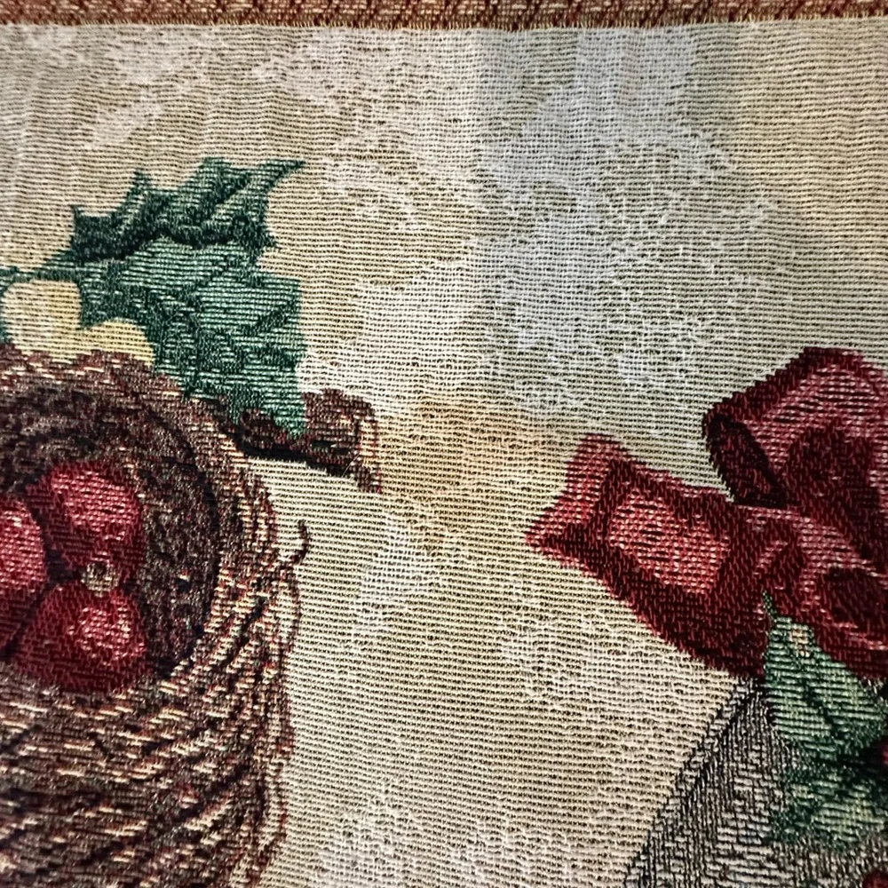 Tapestry Woven Throw Vicky Howard Floral and Birds 51 x 68